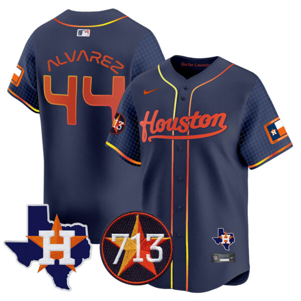 Men's Astros Space City 713 Patch Vapor Premier Limited Jersey - All Stitched - Image 37