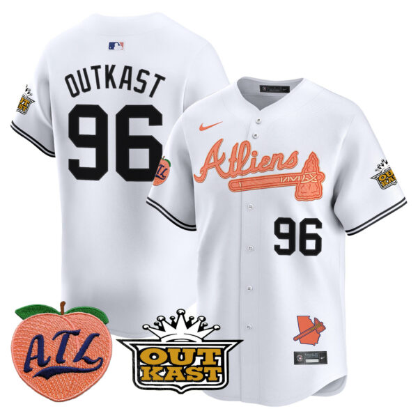 Men's Atlanta Braves Atliens & Peach Vapor Premier Limited Jersey - All Stitched - Image 43