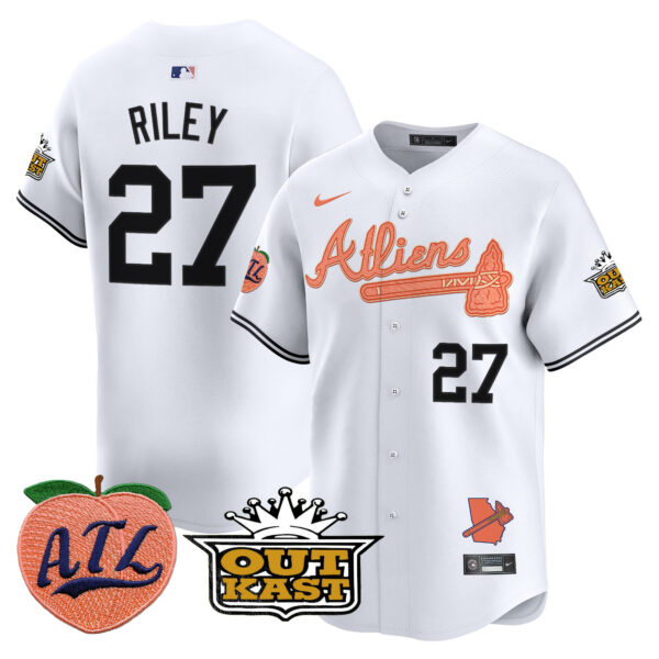Men's Atlanta Braves Atliens & Peach Vapor Premier Limited Jersey - All Stitched - Image 42