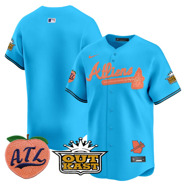 Men's Atlanta Braves Atliens & Peach Vapor Premier Limited Jersey - All Stitched - Image 40