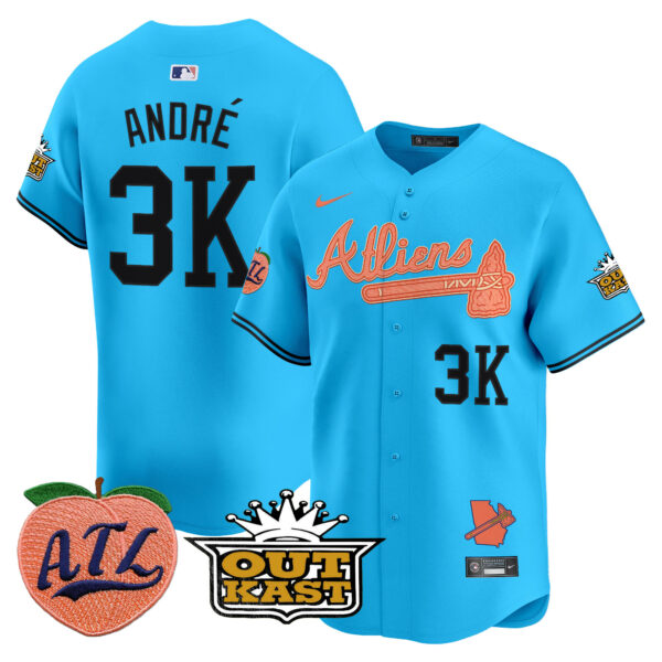 Men's Atlanta Braves Atliens & Peach Vapor Premier Limited Jersey - All Stitched - Image 34