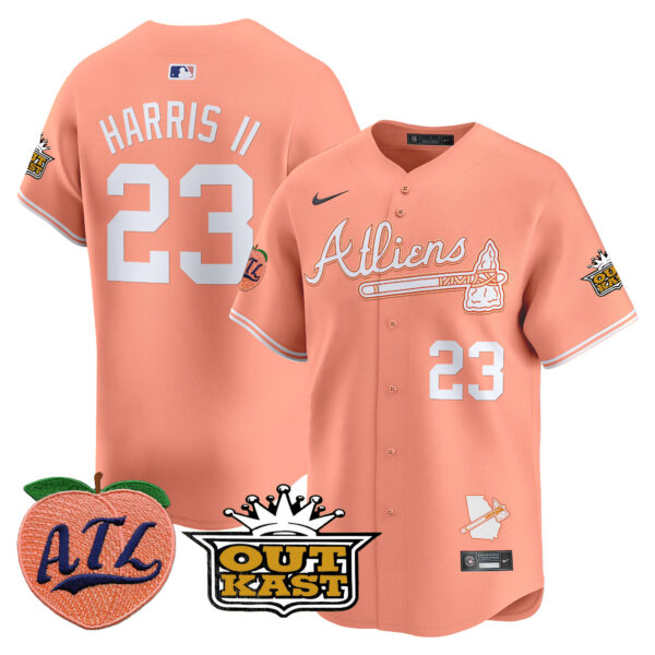 Men's Atlanta Braves Atliens & Peach Vapor Premier Limited Jersey - All Stitched - Image 5
