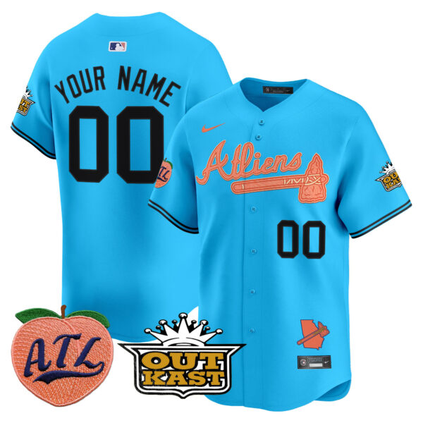 Atlanta Braves Atliens & Peach Vapor Premier Limited Custom Jersey - All Stitched - Image 4