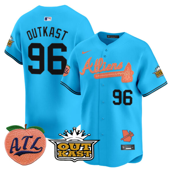 Men's Atlanta Braves Atliens & Peach Vapor Premier Limited Jersey - All Stitched - Image 33