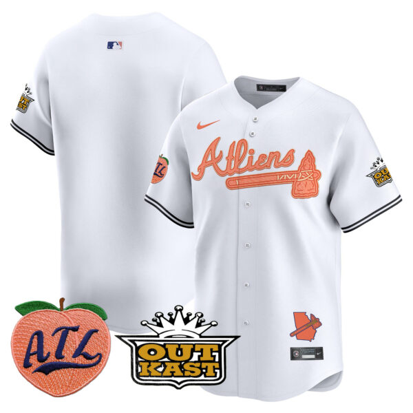 Men's Atlanta Braves Atliens & Peach Vapor Premier Limited Jersey - All Stitched - Image 50