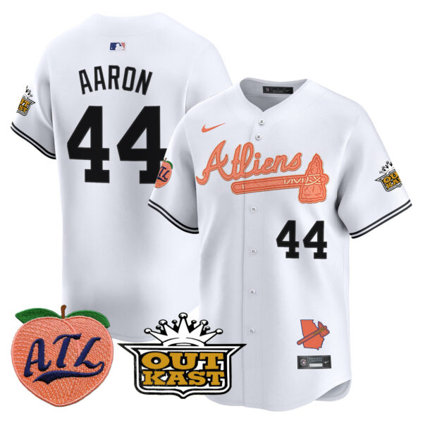 Men's Atlanta Braves Atliens & Peach Vapor Premier Limited Jersey - All Stitched - Image 48