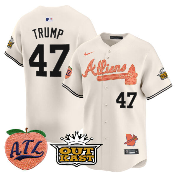Men's Atlanta Braves Atliens & Peach Vapor Premier Limited Jersey - All Stitched - Image 19