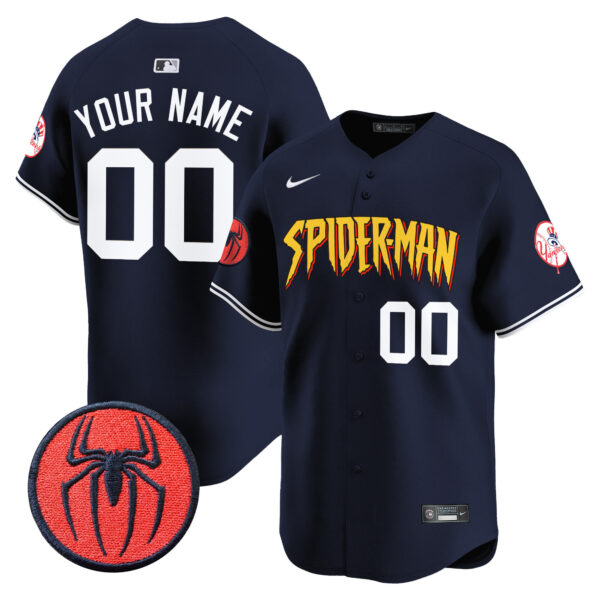 New York Yankees Spider-Man Vapor Premier Limited Custom Jersey - All Stitched - Image 4
