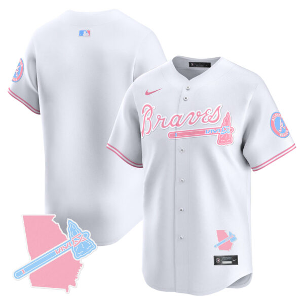 Unisex Atlanta Braves Bubblegum Pink Vapor Premier Limited Jersey - All Stitched - Image 22