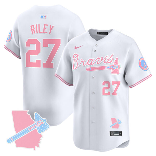 Unisex Atlanta Braves Bubblegum Pink Vapor Premier Limited Jersey - All Stitched - Image 13