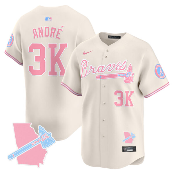 Unisex Atlanta Braves Bubblegum Pink Vapor Premier Limited Jersey - All Stitched - Image 26