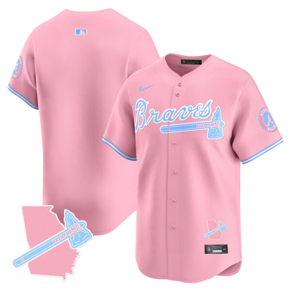 Unisex Atlanta Braves Bubblegum Pink Vapor Premier Limited Jersey - All Stitched - Image 11