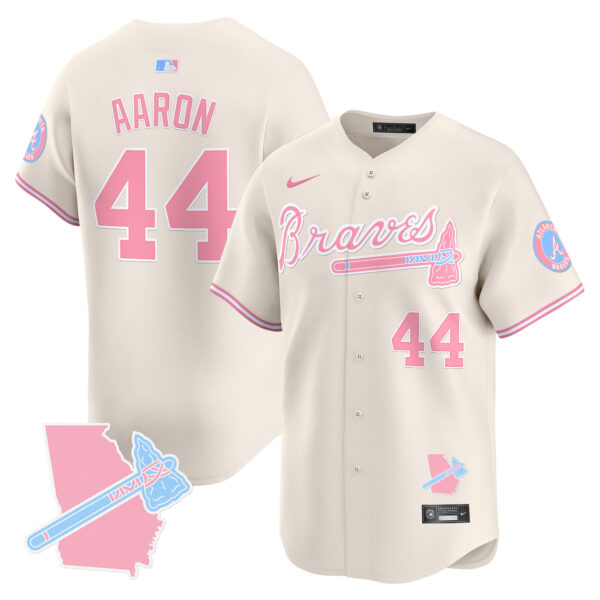 Unisex Atlanta Braves Bubblegum Pink Vapor Premier Limited Jersey - All Stitched - Image 30