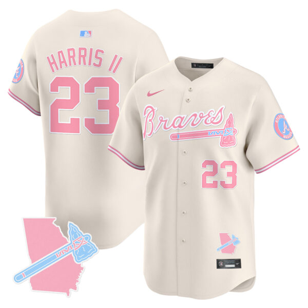 Unisex Atlanta Braves Bubblegum Pink Vapor Premier Limited Jersey - All Stitched - Image 27