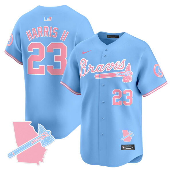 Unisex Atlanta Braves Bubblegum Pink Vapor Premier Limited Jersey - All Stitched - Image 38
