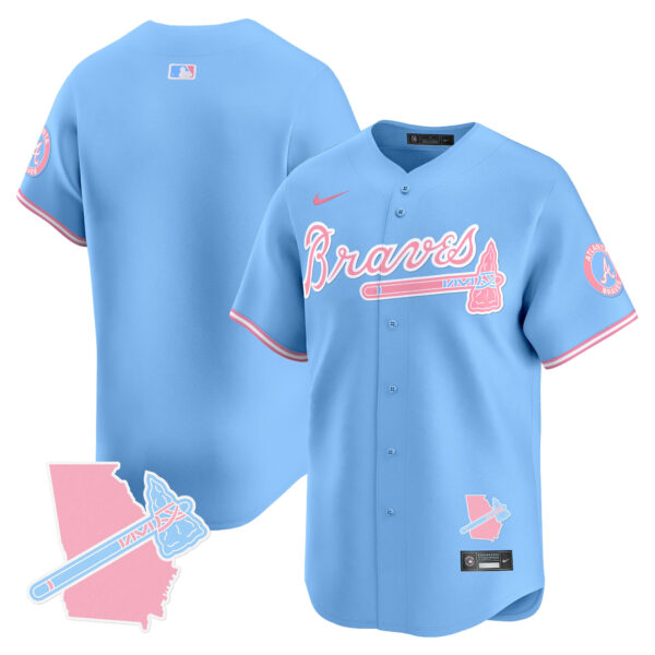 Unisex Atlanta Braves Bubblegum Pink Vapor Premier Limited Jersey - All Stitched - Image 44