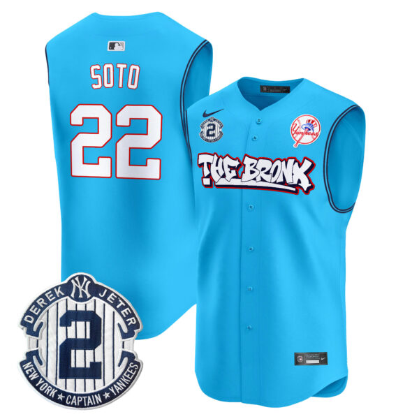 Men's Yankees The Bronx Graffiti Vapor Premier Sleeveless Jersey - All Stitched - Image 30