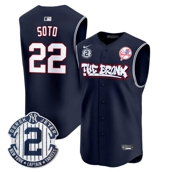 Men's Yankees The Bronx Graffiti Vapor Premier Sleeveless Jersey - All Stitched - Image 22