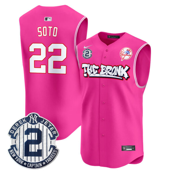 Men's Yankees The Bronx Graffiti Vapor Premier Sleeveless Jersey - All Stitched - Image 38