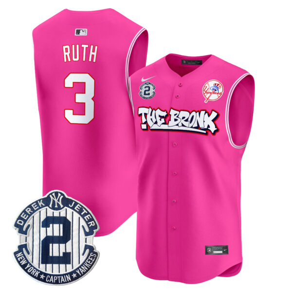Men's Yankees The Bronx Graffiti Vapor Premier Sleeveless Jersey - All Stitched - Image 35