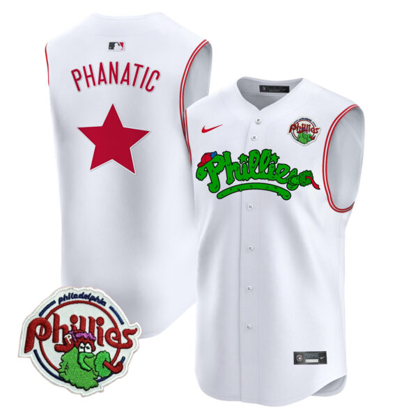 Men's Phillies Phanatic Vapor Premier Sleeveless Jersey - All Stitched - Image 8