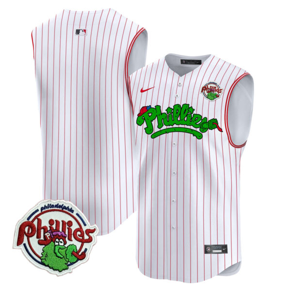 Men's Phillies Phanatic Vapor Premier Sleeveless Jersey - All Stitched - Image 36