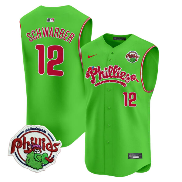Men's Phillies Phanatic Vapor Premier Sleeveless Jersey - All Stitched - Image 16