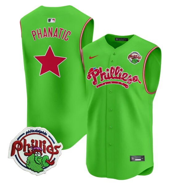 Men's Phillies Phanatic Vapor Premier Sleeveless Jersey - All Stitched - Image 17