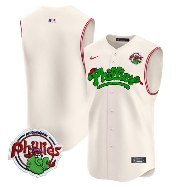 Men's Phillies Phanatic Vapor Premier Sleeveless Jersey - All Stitched - Image 27