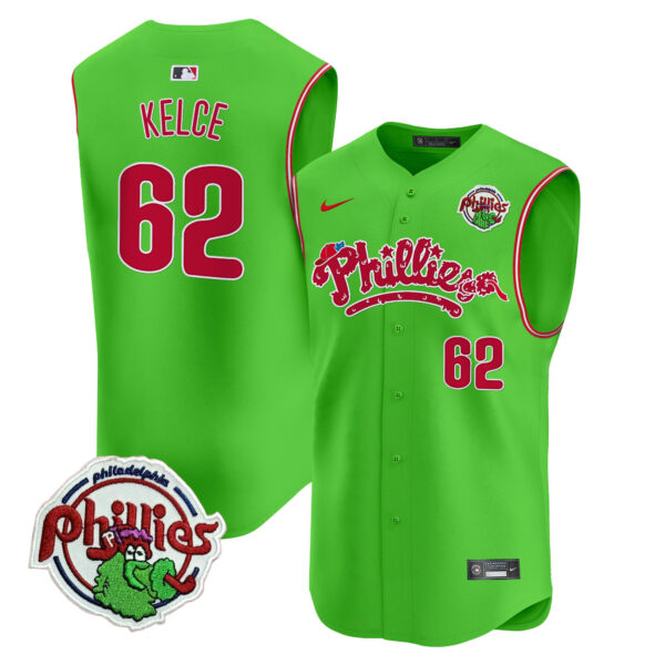 Men's Phillies Phanatic Vapor Premier Sleeveless Jersey - All Stitched - Image 15