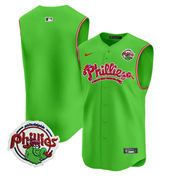 Men's Phillies Phanatic Vapor Premier Sleeveless Jersey - All Stitched - Image 18