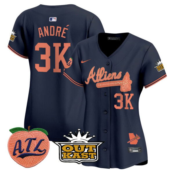 Women's Atlanta Braves Atliens & Peach Vapor Premier Limited Jersey - All Stitched - Image 24