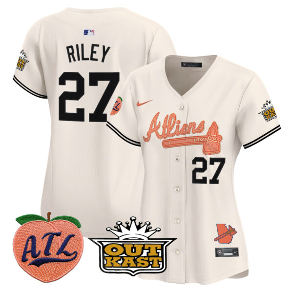 Women's Atlanta Braves Atliens & Peach Vapor Premier Limited Jersey - All Stitched - Image 12