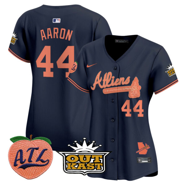 Women's Atlanta Braves Atliens & Peach Vapor Premier Limited Jersey - All Stitched - Image 28