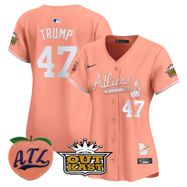 Women's Atlanta Braves Atliens & Peach Vapor Premier Limited Jersey - All Stitched - Image 9