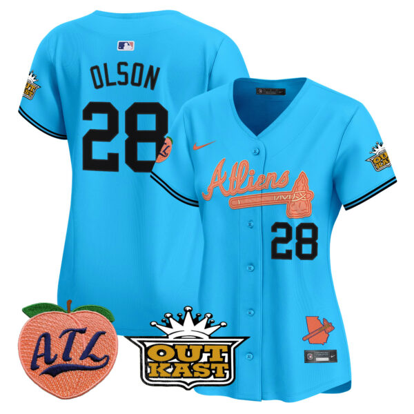 Women's Atlanta Braves Atliens & Peach Vapor Premier Limited Jersey - All Stitched - Image 36