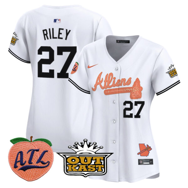 Women's Atlanta Braves Atliens & Peach Vapor Premier Limited Jersey - All Stitched - Image 42