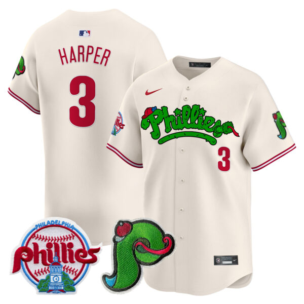 Men's Phillies Phanatic Patch Vapor Premier Limited Jersey V4 - All Stitched