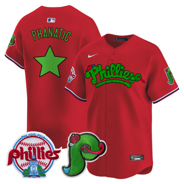 Men's Phillies Phanatic Patch Vapor Premier Limited Jersey V4 - All Stitched - Image 44