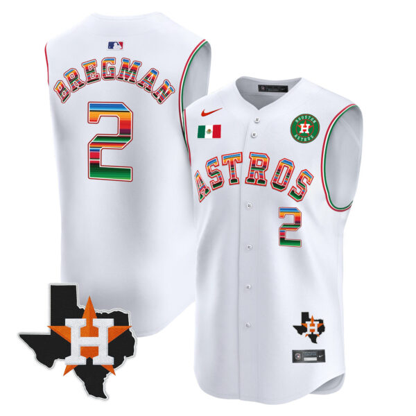 Men's Astros Mexico Texas Patch Vapor Premier Sleeveless Jersey - All Stitched - Image 11