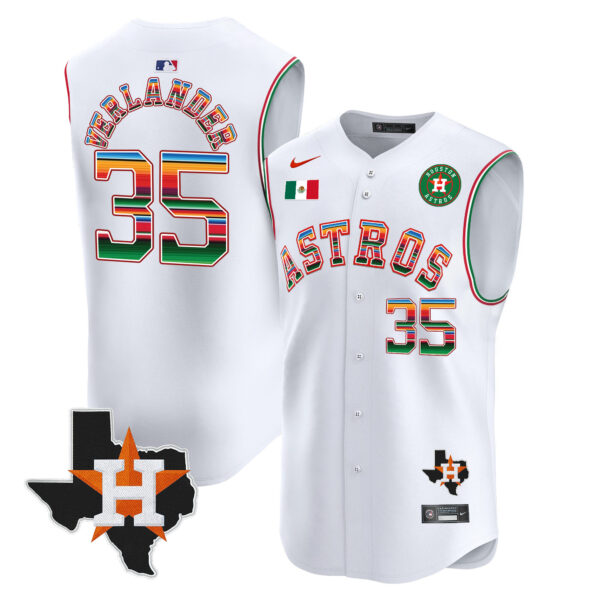 Men's Astros Mexico Texas Patch Vapor Premier Sleeveless Jersey - All Stitched - Image 14