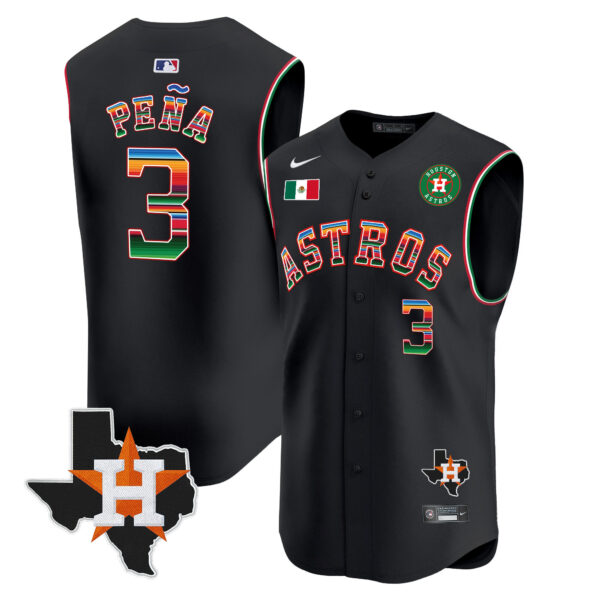 Men's Astros Mexico Texas Patch Vapor Premier Sleeveless Jersey - All Stitched