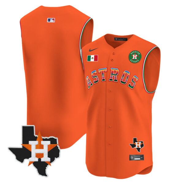 Men's Astros Mexico Texas Patch Vapor Premier Sleeveless Jersey - All Stitched - Image 27