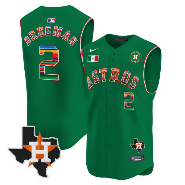 Men's Astros Mexico Texas Patch Vapor Premier Sleeveless Jersey - All Stitched - Image 29