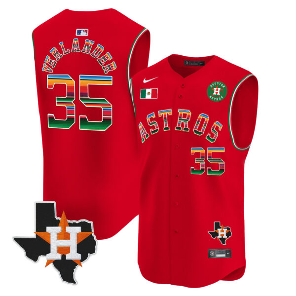 Men's Astros Mexico Texas Patch Vapor Premier Sleeveless Jersey - All Stitched - Image 41