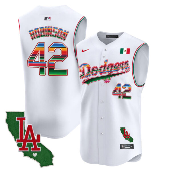 Men's Dodgers Mexico California Patch Vapor Premier Sleeveless Jersey - All Stitched - Image 3
