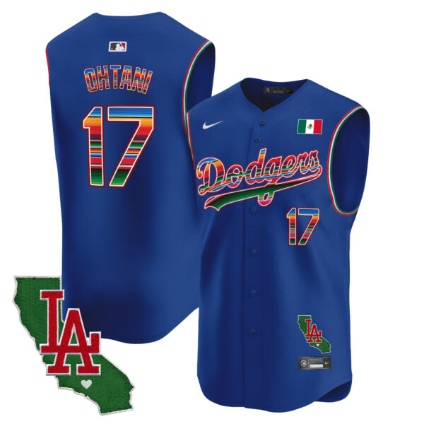 Men's Dodgers Mexico California Patch Vapor Premier Sleeveless Jersey - All Stitched - Image 11