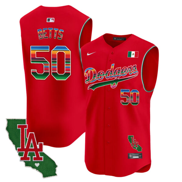 Men's Dodgers Mexico California Patch Vapor Premier Sleeveless Jersey - All Stitched - Image 40