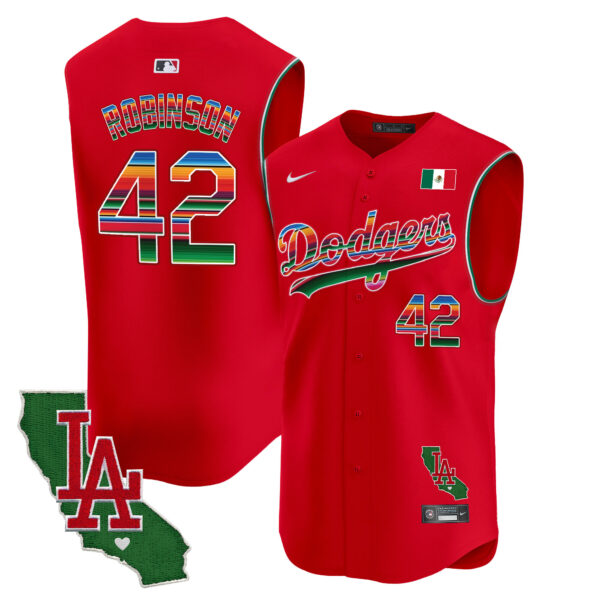 Men's Dodgers Mexico California Patch Vapor Premier Sleeveless Jersey - All Stitched - Image 39