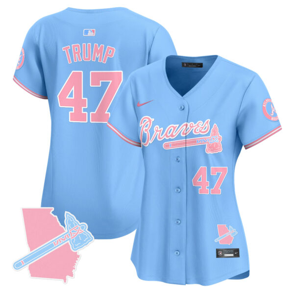Women's Atlanta Braves Bubblegum Pink Vapor Premier Limited Jersey - All Stitched - Image 43